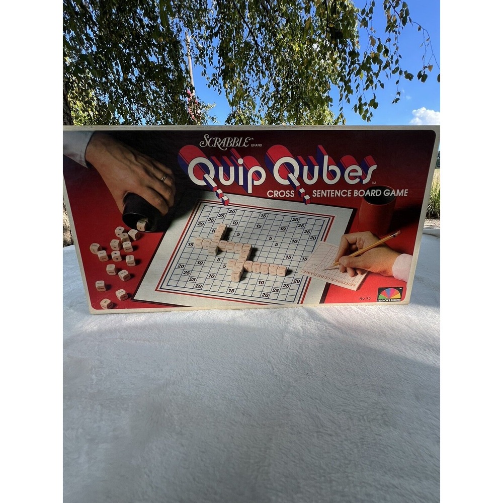 Vintage Scrabble Quip Cubes Board Game 1981 Selchow & Righter #95 Complete!